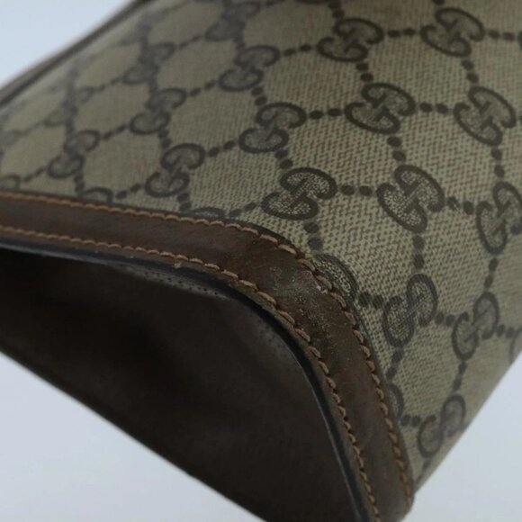 GUCCI GG Supreme Web Sherry Line Clutch Bag PVC Beige 001 014 2125 Auth bs20684 - Picture 16 of 16